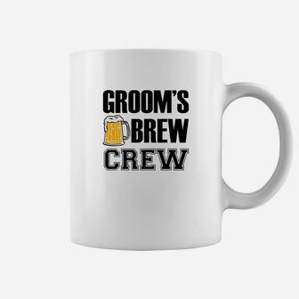 Groom's Brew Crew Funny Groomsmen Bachelor Party Coffee Mug - Seseable
