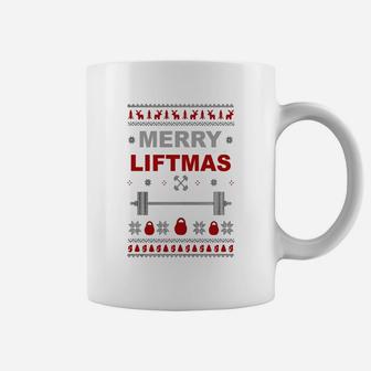 Gym Merry Liftmas Christmas Ugly Sweater Coffee Mug - Seseable