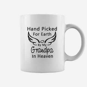 Hand Picked For Earth By My Grandpa Grandma In Heaven Boy Girl Coffee Mug - Seseable