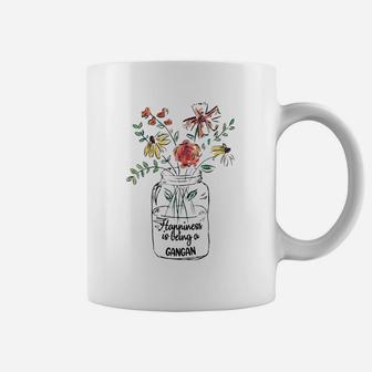 Happiness Is Being A Gangan Floral Mothers Day Awesome Gift For Women Coffee Mug - Seseable