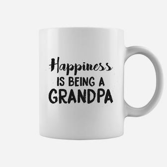 Happiness Is Being A Grandpa Funny Papa Family Graphic Fathers Day Coffee Mug - Seseable