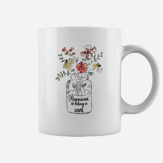 Happiness Is Being A Lovie Floral Mothers Day Awesome Gift For Women Coffee Mug - Seseable
