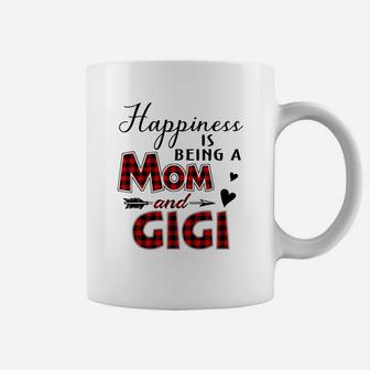 Happiness Is Being A Mom And Gigi Coffee Mug - Seseable