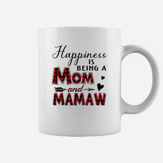 Happiness Is Being A Mom And Mamaw Coffee Mug - Seseable