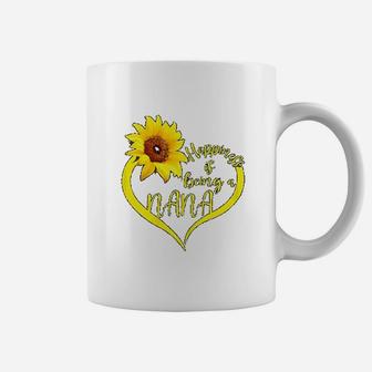 Happiness Is Being A Nana Sunflower Lover Grandma Coffee Mug - Seseable
