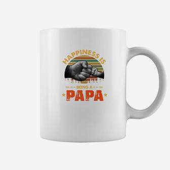 Happiness Is Being An Papa Fathers Day Gift Men Funny Premium Coffee Mug - Seseable