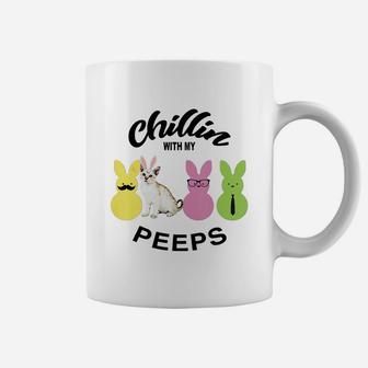 Happy Easter Bunny Cute Australian Mist Chilling With My Peeps Gift For Cat Lovers Coffee Mug - Seseable
