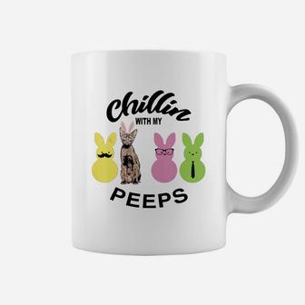Happy Easter Bunny Cute Havana Brown Chilling With My Peeps Gift For Cat Lovers Coffee Mug - Seseable