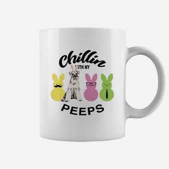 Happy 2021 Easter Bunny Cute Miniature Schnauzer Chilling With My Peeps Gift For Dog Lovers Coffee Mug - Seseable