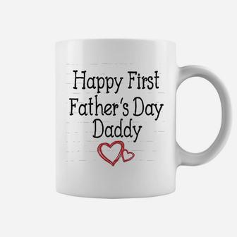 Happy First Fathers Day Daddy Gift For New Dads Cute Coffee Mug - Seseable
