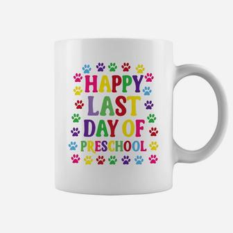 Happy Last Day Of Preschool Paw Print Cat Dog Animal Coffee Mug - Seseable