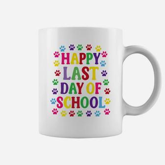 Happy Last Day Of School Paw Print Dog Cat Kid Teacher Coffee Mug - Seseable