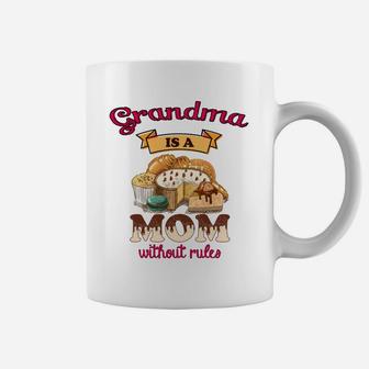Happy Mothers Day Grandma Is A Mom Without Rules Cuppy Cakes Cookies Funny Saying 2022 Coffee Mug | Seseable FR
