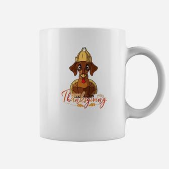 Happy Thanksgiving Dachshund Turkey Dog Costume Coffee Mug - Seseable