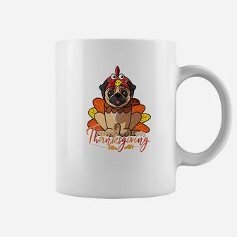 Happy Thanksgiving Pug Turkey Dog Costume Coffee Mug - Seseable