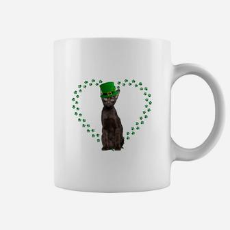 Havana Brown Heart Paw Leprechaun Hat Irish St Patricks Day Gift For Cat Lovers Coffee Mug - Seseable