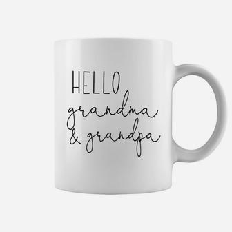 Hello Grandma And Grandpa Announcement Gifts Coffee Mug - Seseable