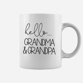 Hello Grandma And Grandpa Baby Announcement Gift Coffee Mug - Seseable