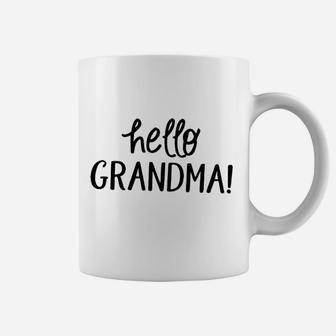 Hello Grandma Surprise Announcement Grandparents Coffee Mug - Seseable