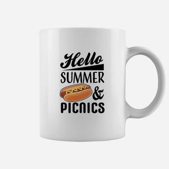 Hello Summer And Picnics With Hot Dog Coffee Mug - Seseable