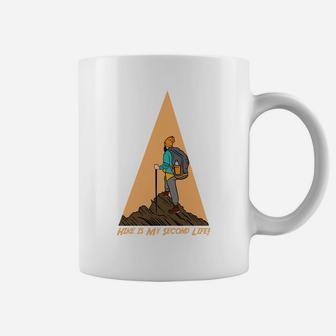 Hike Is My Second Life I Love Camping Adventure Coffee Mug - Seseable