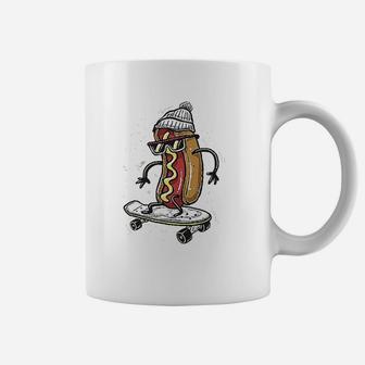 Hot Dog Skateboarding Graphite Youth Coffee Mug - Seseable