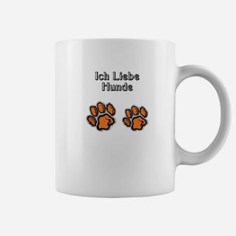 Hunde-Liebhaber Tassen mit Pfotenabdruck, Ich Liebe Hunde Design - Seseable