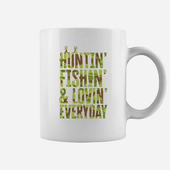 Hunting Fishing Loving Every Day For Dad, Fathers Day Camo Coffee Mug - Seseable