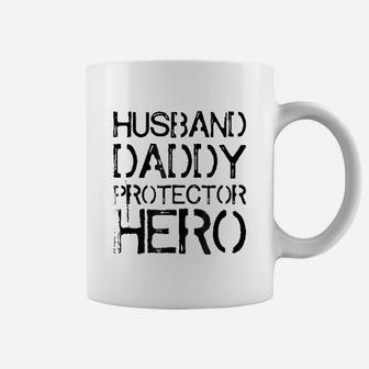 Husband Daddy Protector Hero Dad Coffee Mug - Seseable