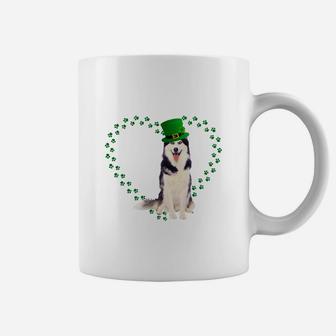 Husky Heart Paw Leprechaun Hat Irish St Patricks Day Gift For Dog Lovers Coffee Mug - Seseable