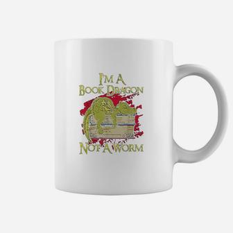 I Am A Book Dragon Not A Worm Funny Quotes Humor Gift Coffee Mug - Seseable
