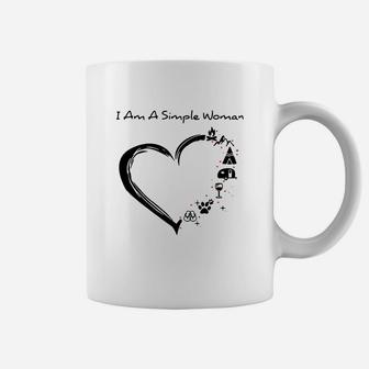 I Am A Simple Woman I Love Camping Wine Paw Dog And Flip Flop Coffee Mug - Seseable