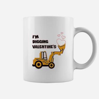 I Am Digging Valentines Gift Tractor Loving Boy Toddler Kids Coffee Mug - Seseable