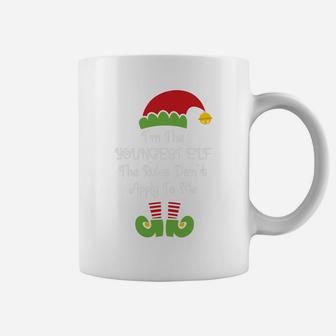 I Am The Youngest Elf The Rules Dont Apply To Me Family Matching Christmas Coffee Mug - Seseable