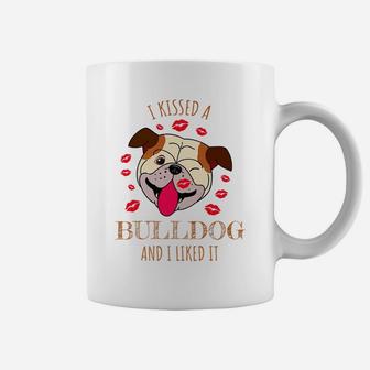 I Kissed An English Bulldog For Men Women Coffee Mug - Seseable
