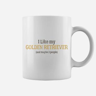 I Like My Golden Retriever Introvert Dog Distressed Coffee Mug - Seseable