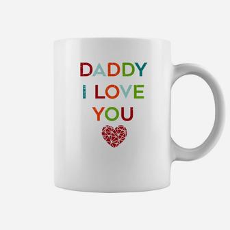 I Love Daddy Heart Dad Gift Happy Fathers Day Outfit Premium Coffee Mug - Seseable