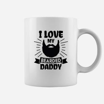 I Love My Bearded Daddy With Beard Silhouette Coffee Mug - Seseable