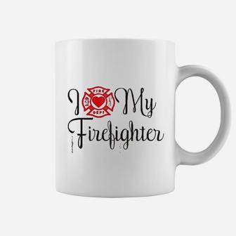 I Love My Firefighter Funny Wife Saying About Husband Coffee Mug - Seseable