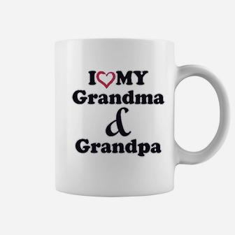 I Love My Grandma And Grandpa Grandparents Coffee Mug - Seseable