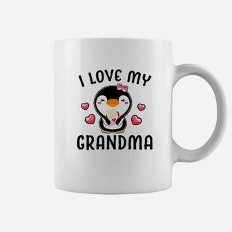 I Love My Grandma With Cute Penguin And Hearts Coffee Mug - Seseable