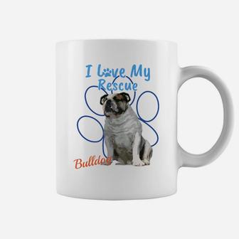 I Love My Rescue English Bulldog Adopted Dog Coffee Mug - Seseable