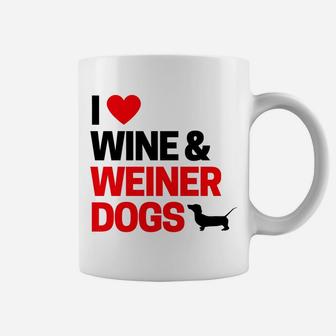 I Love Wine Weiner Dogs For Wine Drinkers Coffee Mug - Seseable