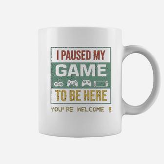 I Paused My Game To Be Here Gamer Gaming Retro Vintage Gift Funny Coffee Mug - Seseable