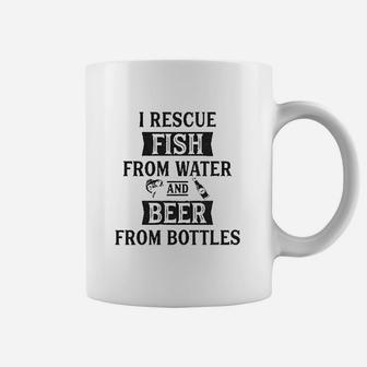 I Rescue Fish From Water And Beer From Bottles Funny Fishing Drinking Coffee Mug - Seseable