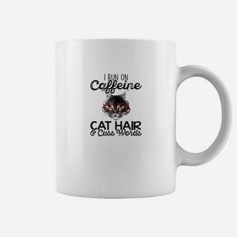 I Run On Caffeine Cat Hair Coffee Mug - Seseable