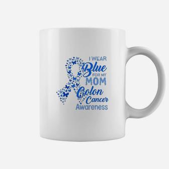I Wear Blue For My Mom Awareness Coffee Mug - Seseable