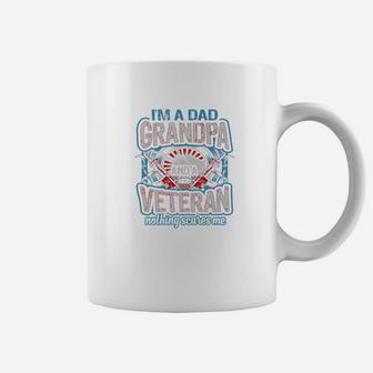 Im A Dad Grandpa And Veteran Nothing Scares Me Fathers Day Premium Coffee Mug - Seseable