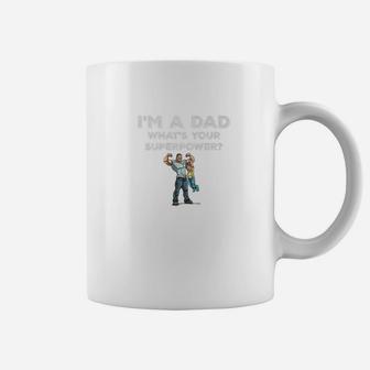Im A Dad Whats Your Superpower Muscle Dad Son Gym Shirt Coffee Mug - Seseable