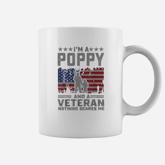 Im A Poppi And A Veteran Nothing Scares Me Funny Dad Gifts Coffee Mug - Seseable